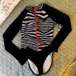 Long sleeve one piece bathing suit